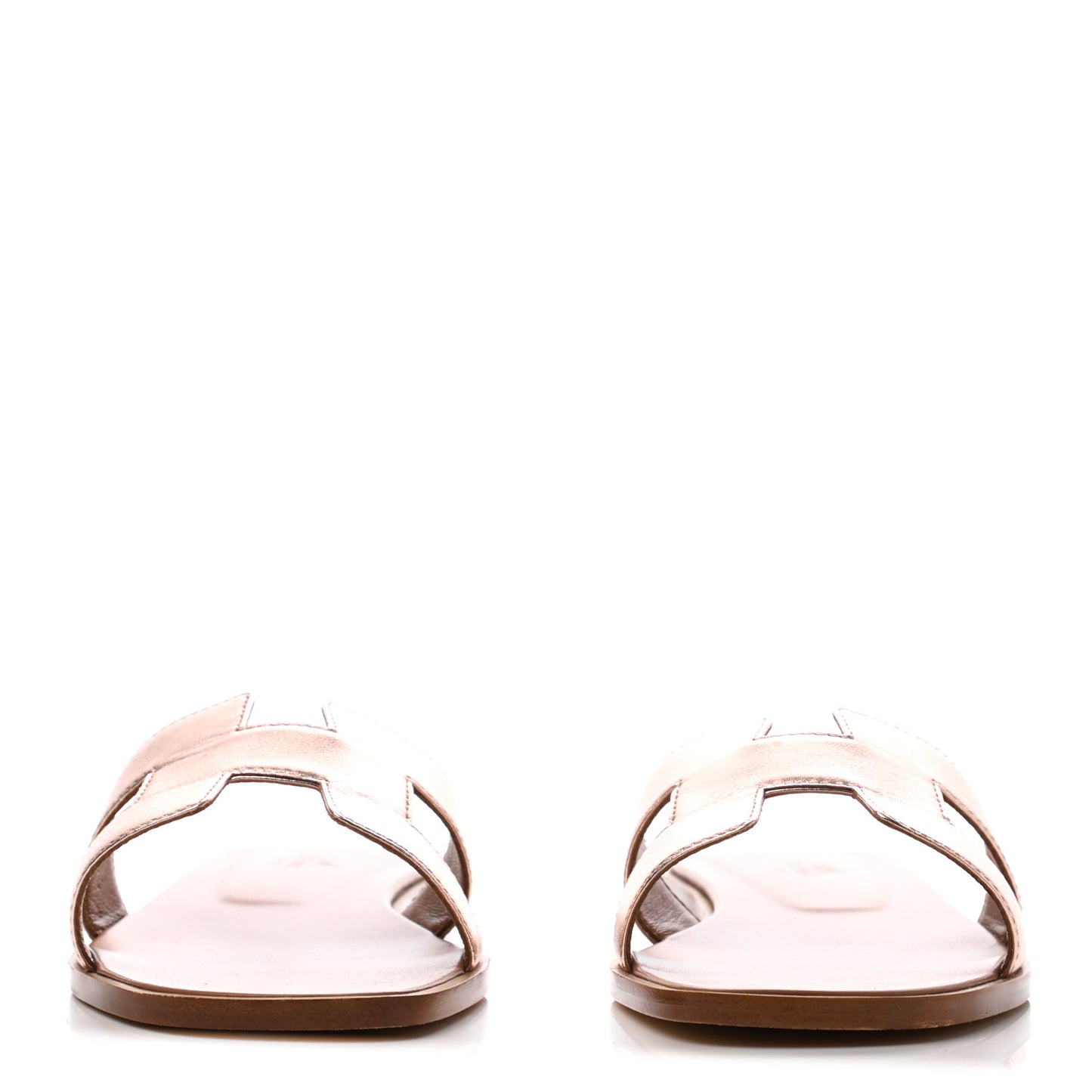 Metallic Nappa Oran Sandals 38.5 Rose Dore