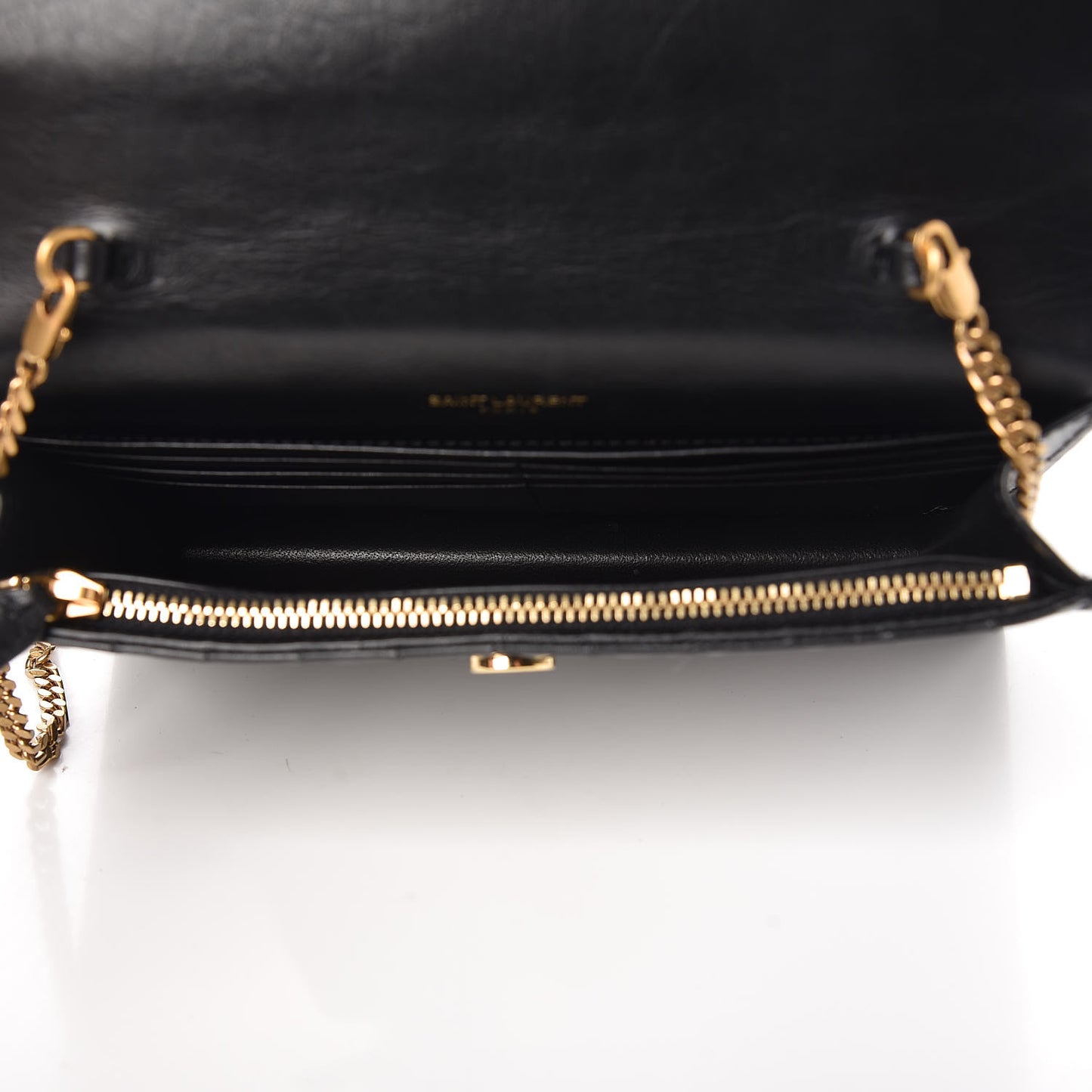 Calfskin Matelasse Victoire Chain Wallet Black