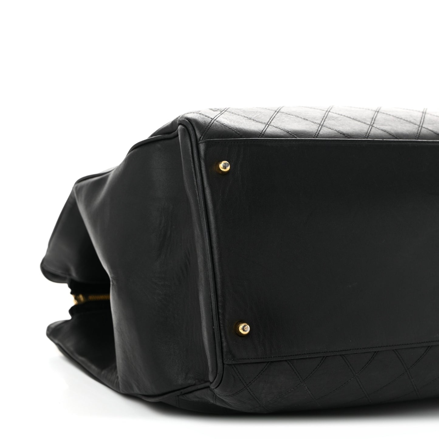 Calfskin Stitched XL Weekender Black