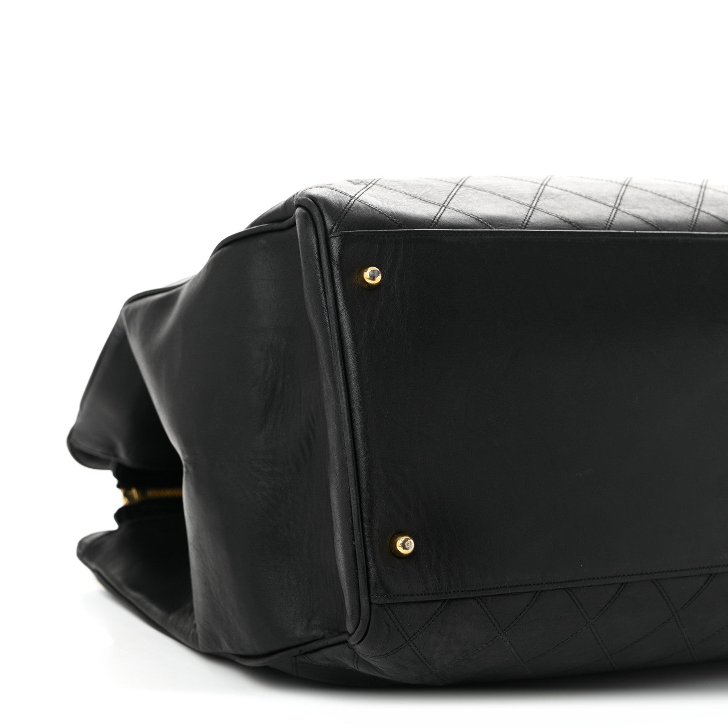 Chanel Calfskin Stitched XL Weekender Black 9 of 10