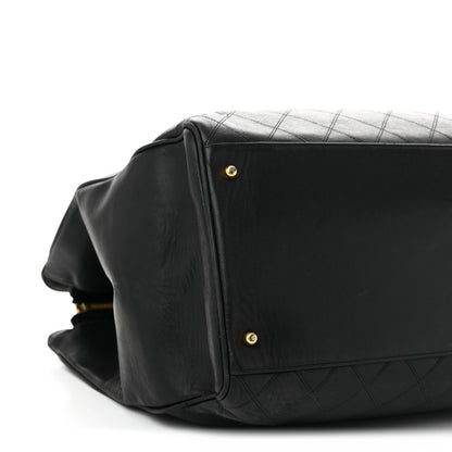 Chanel Calfskin Stitched XL Weekender Black 9 of 10