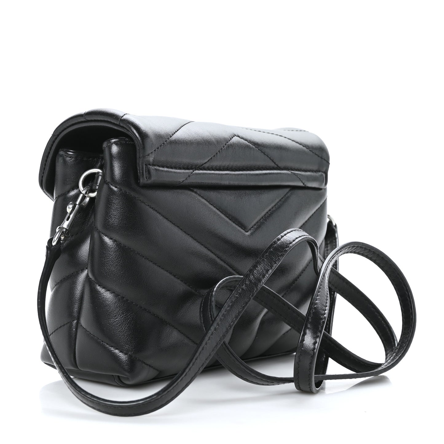 Calfskin Y Quilted Monogram Toy Loulou Crossbody Bag Black