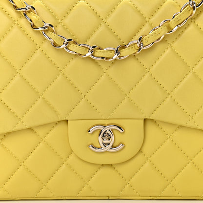 Chanel Lambskin Quilted Jumbo Single Flap Yellow 7 of 9
