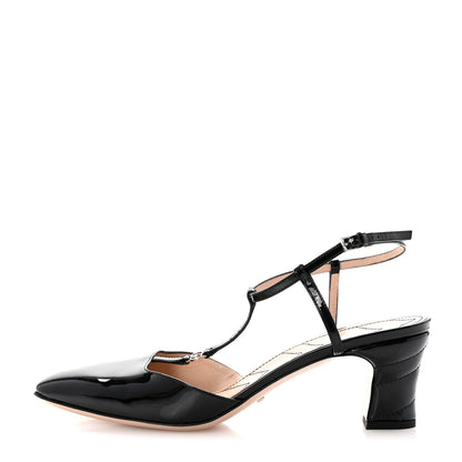 Gucci Patent Charlotte Petite GG 55mm Slingback Pumps 40 Black 1 of 9