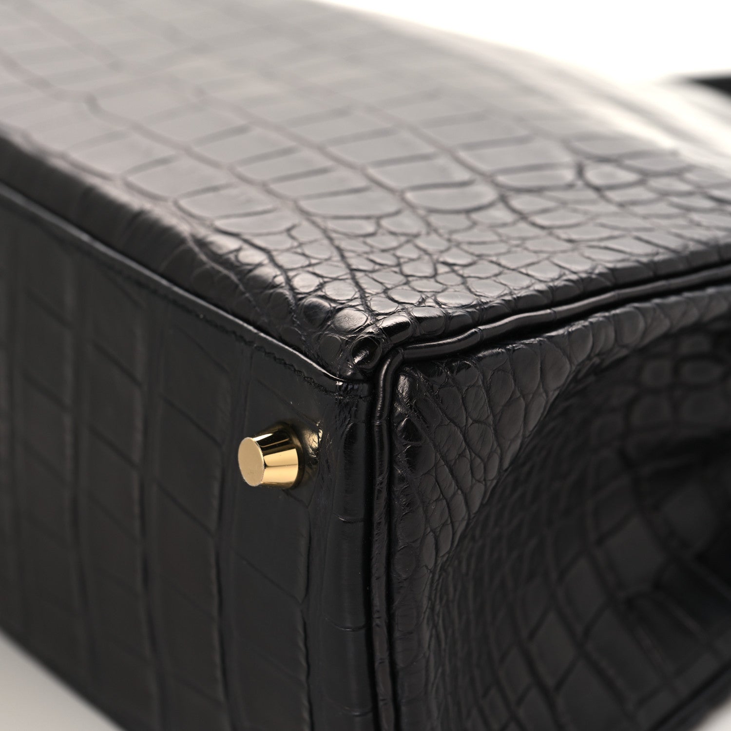 Hermes Matte Alligator Kelly Retourne 28 Black 9 of 11