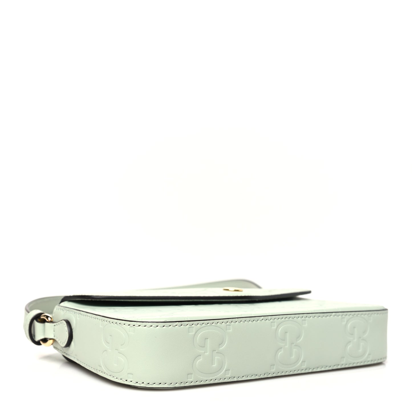 Calfskin GG Super Mini Shoulder Bag Pale Green