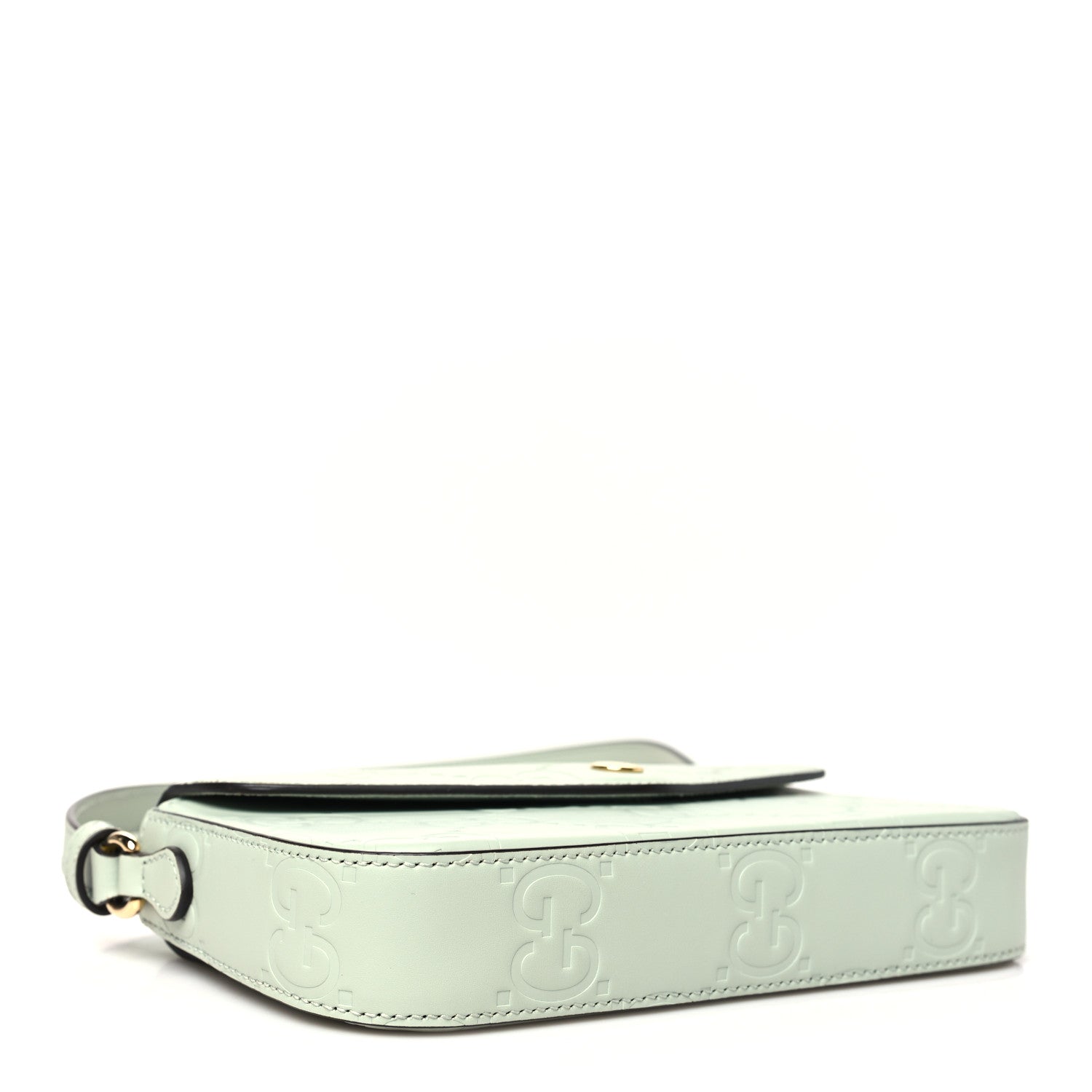 Gucci Calfskin GG Super Mini Shoulder Bag Pale Green 4 of 11