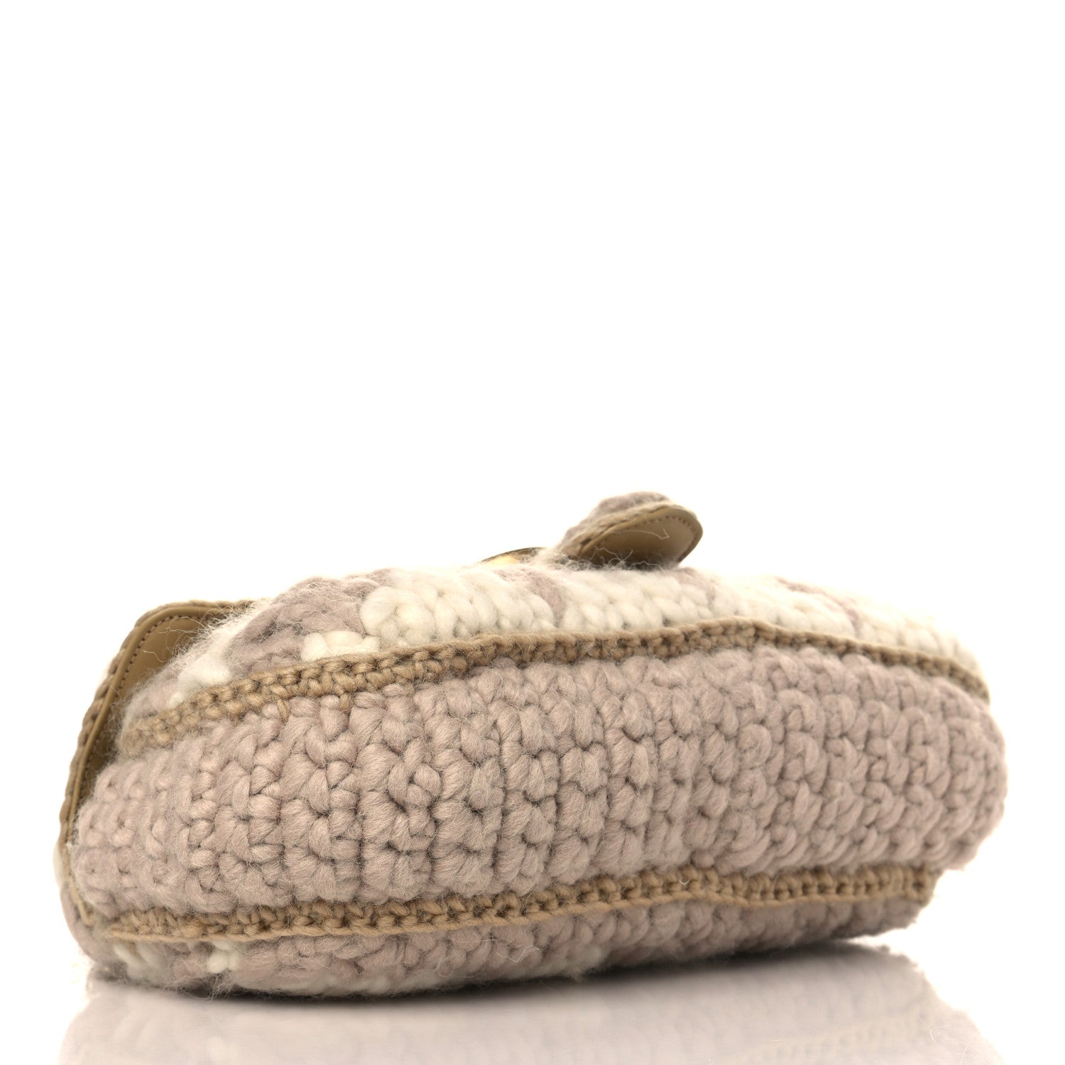 Gucci Wool Houndstooth Woven Small GG Marmont Shoulder Bag Beige White Sand 6 of 9