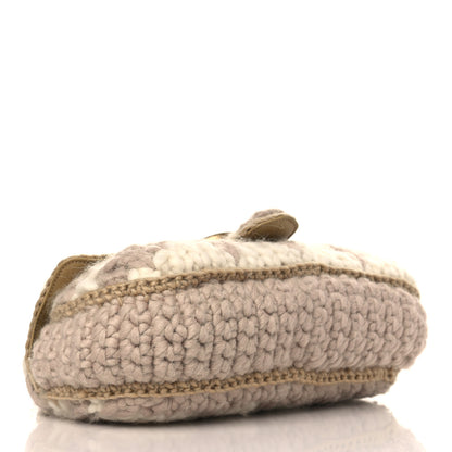 Gucci Wool Houndstooth Woven Small GG Marmont Shoulder Bag Beige White Sand 6 of 9