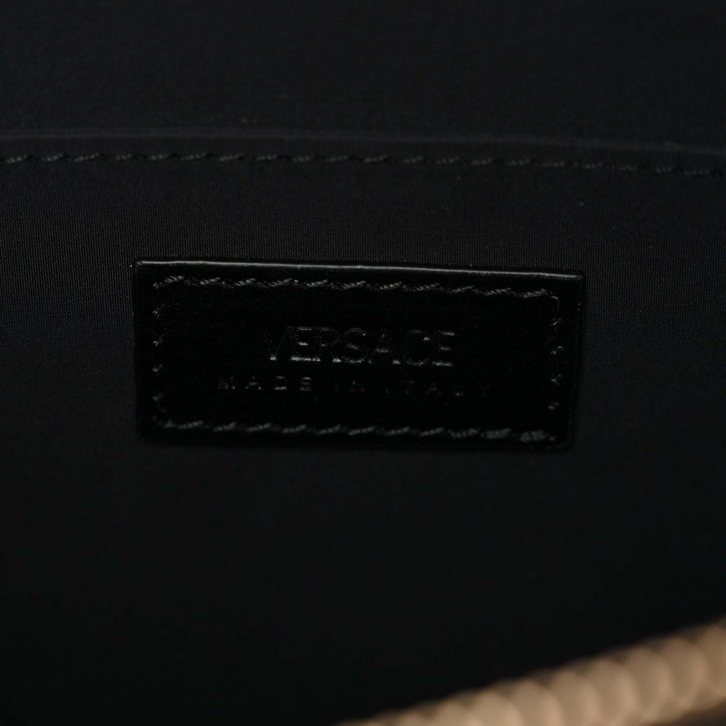 Calfskin Crocodile Embossed La Medusa Pouch Black