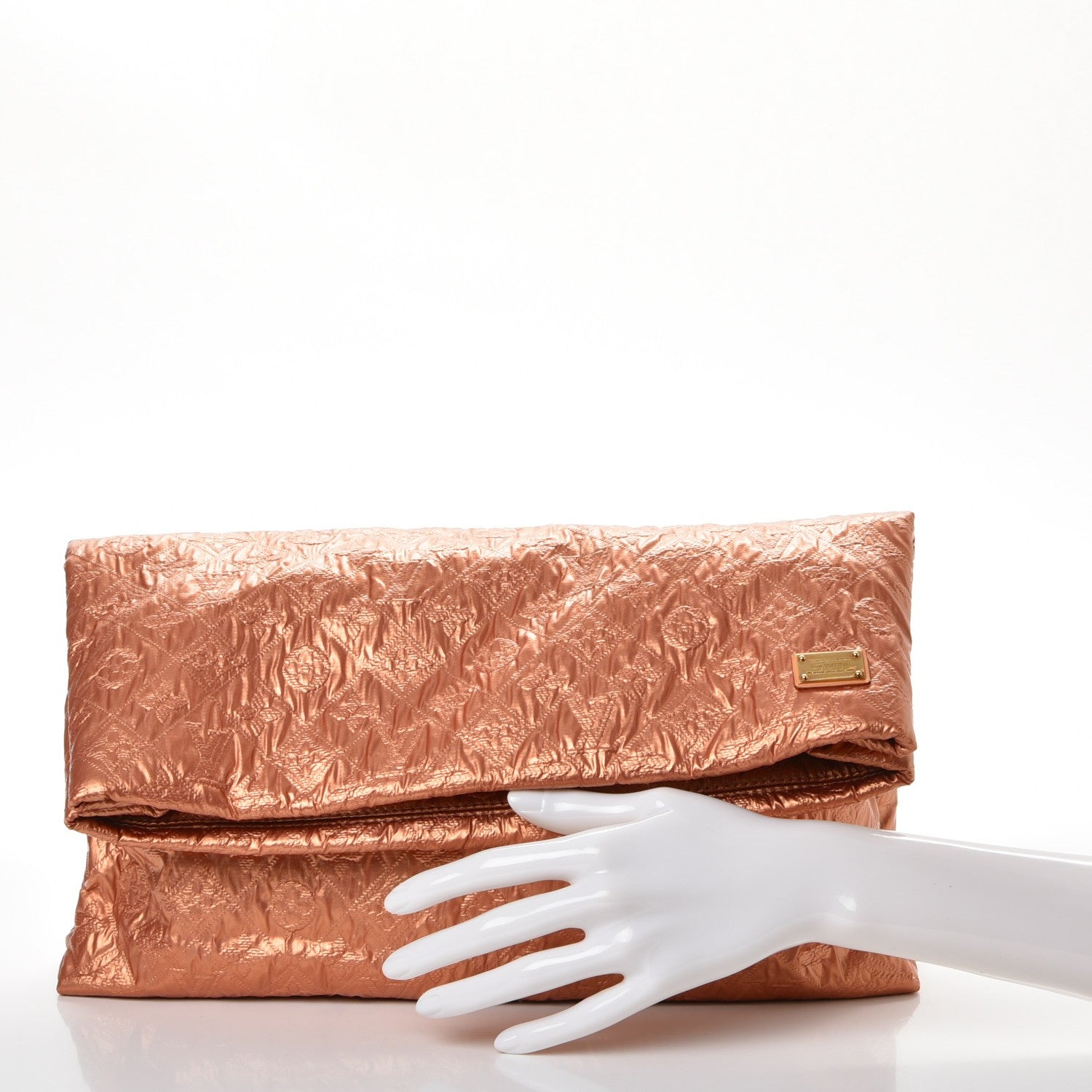 Louis Vuitton Jacquard Quilted Monogram Limelight Clutch GM Rose Gold 2 of 7