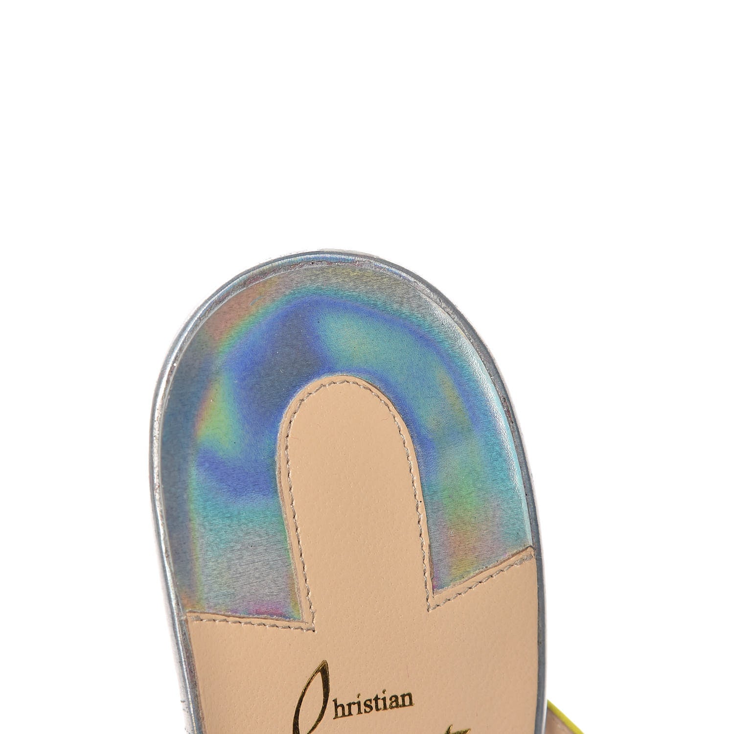 Christian Louboutin Specchio Calfskin Crystal Marthastrass 100 Slide Sandals 40 Silver Multicolor 8 of 10