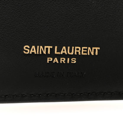 Saint Laurent Calfskin Heart Print Monogram Fragments Wallet Black Red 6 of 7