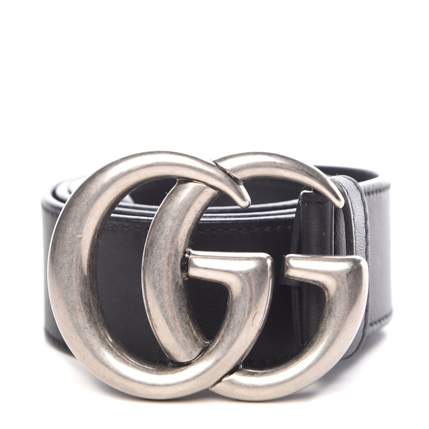 Gucci Moon Calfskin Nickel Double G 40mm Belt 80 32 Black 1 of 7
