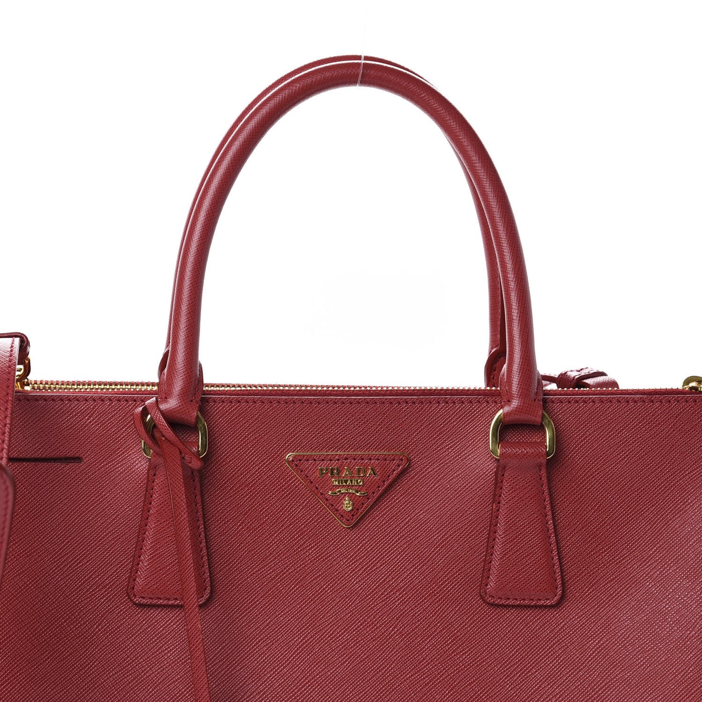 Saffiano Medium Galleria Double Zip Tote Fuoco