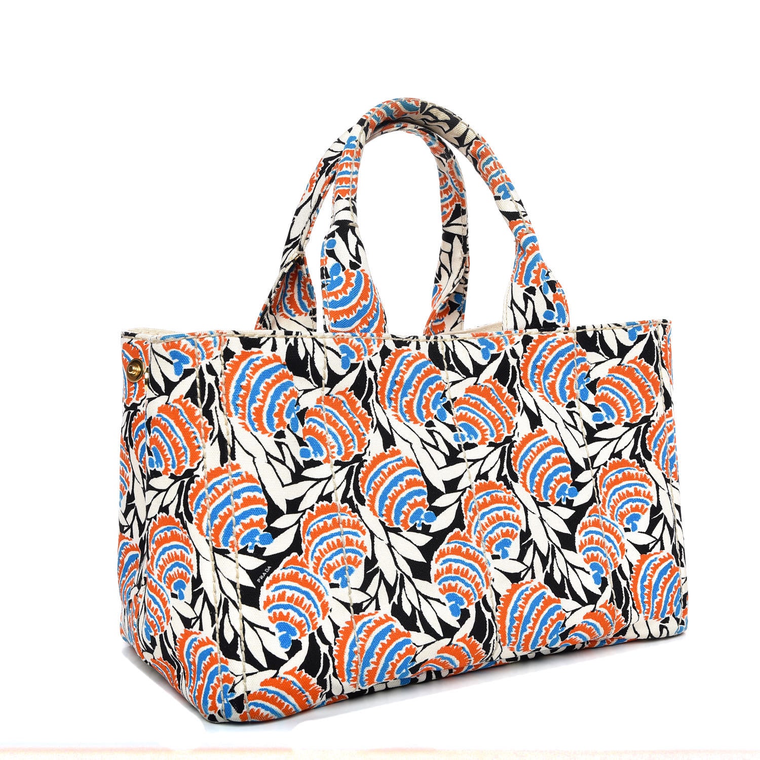 Prada Canapa Stampata Tote Black Mimosa 3 of 8