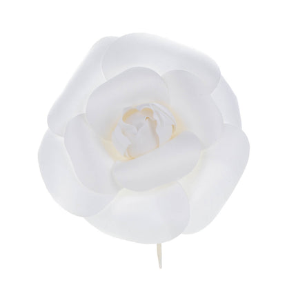 Chanel Crepe Satin Large Camellia Brooch Pin White 1 of 5
