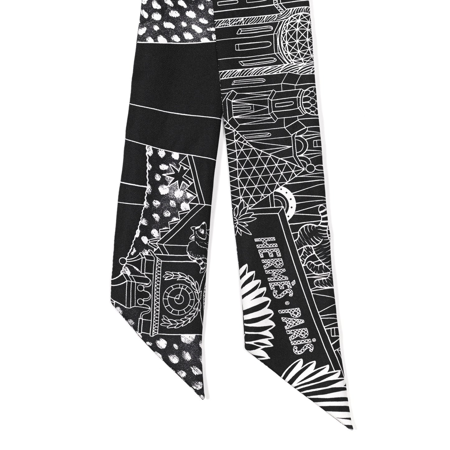 Silk Animapolis Twilly Black White