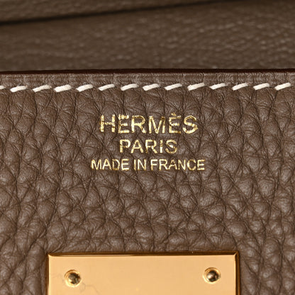 Hermes Taurillon Clemence Birkin 30 Etoupe 6 of 13