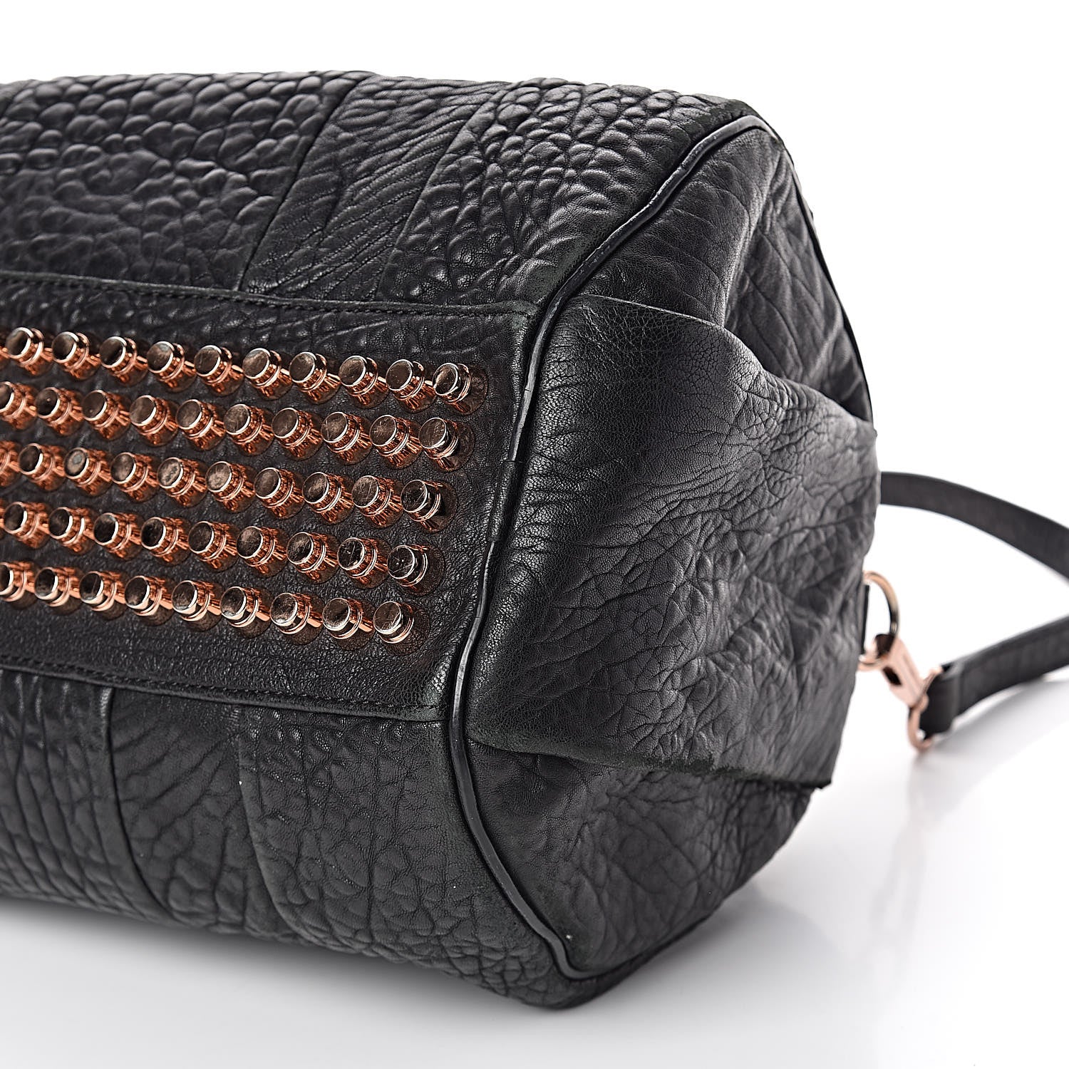 Alexander Wang Pebbled Lambskin Rocco Black Rose Gold Hardware 9 of 11