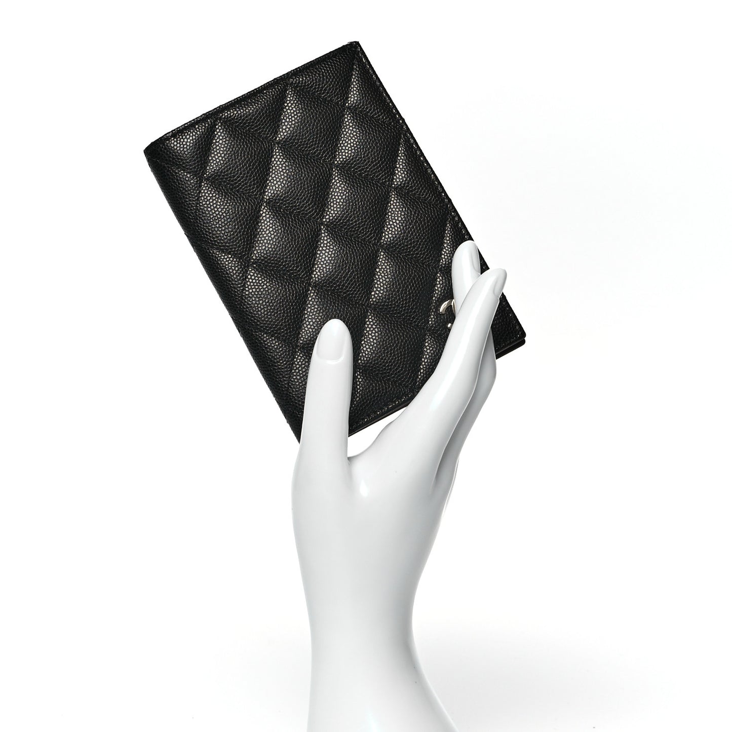 Caviar Quilted Passport Holder Black