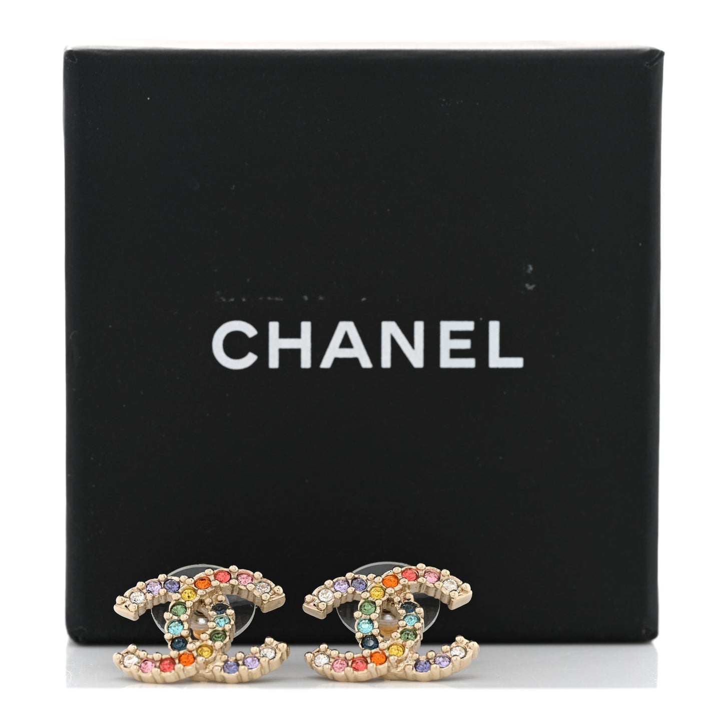 Crystal Over The Rainbow CC Earrings Gold Multicolor