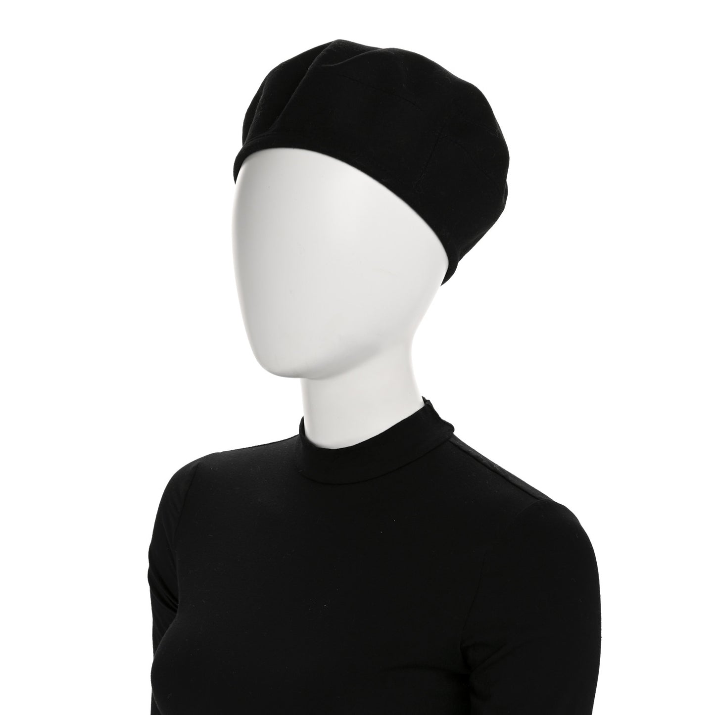 Cashmere Saint Honore Drap Beret 57 Black