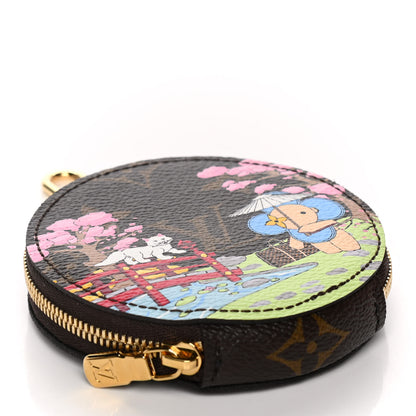 Louis Vuitton Monogram 2021 Christmas Animation Japanese Garden Round Coin Purse Wisteria Pink 4 of 7