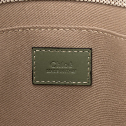 Chloe Cotton Calfskin Medium Woody Ribbon Tote White Green 6 of 9