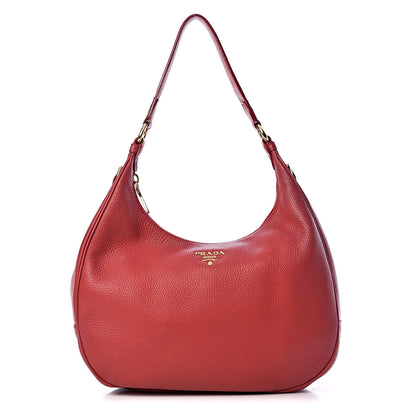 Prada Vitello Daino Hobo Rosso 1 of 14