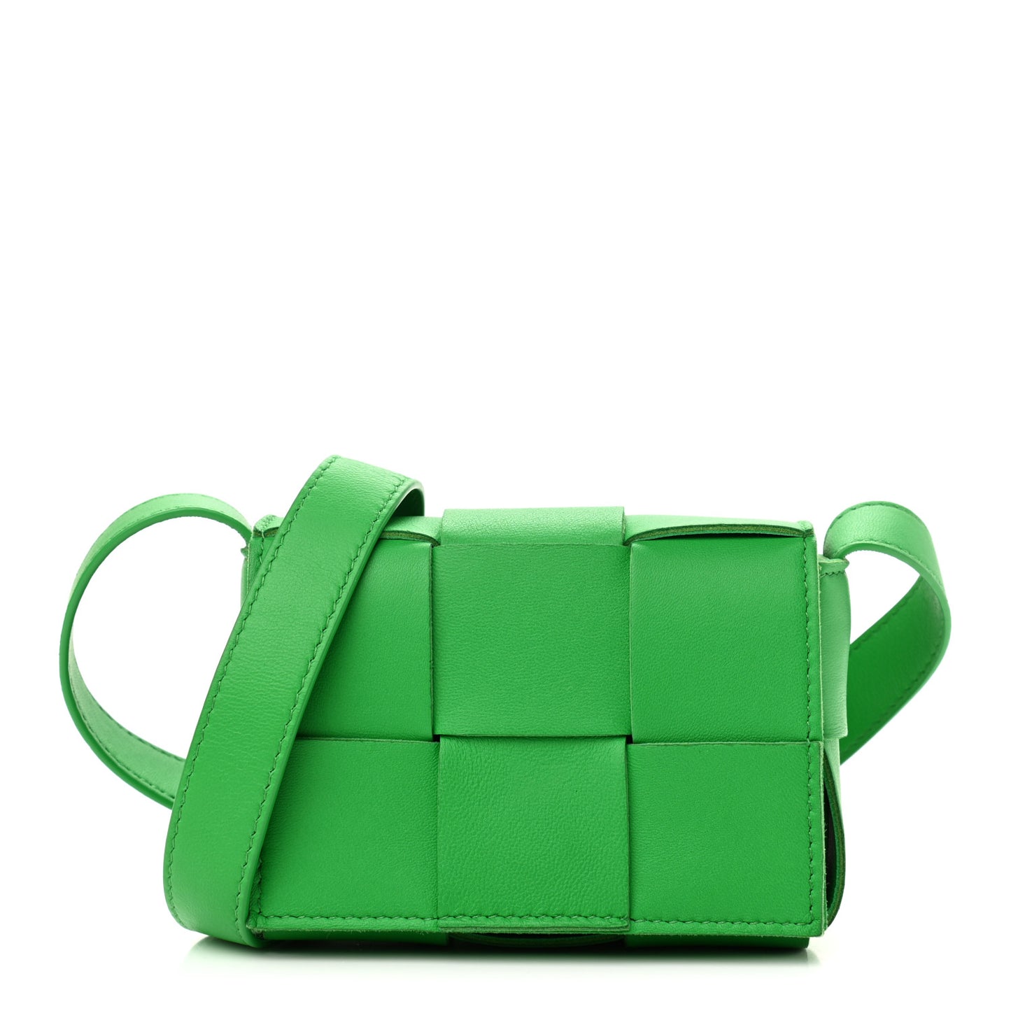 Lambskin Maxi Intrecciato Extra Mini Cassette Crossbody Bag Parakeet