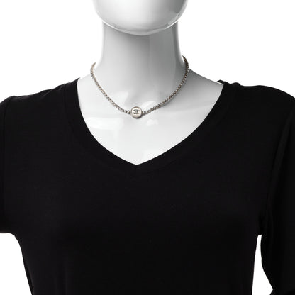 Chanel Crystal CC Chain Short Necklace Gold 2 of 6