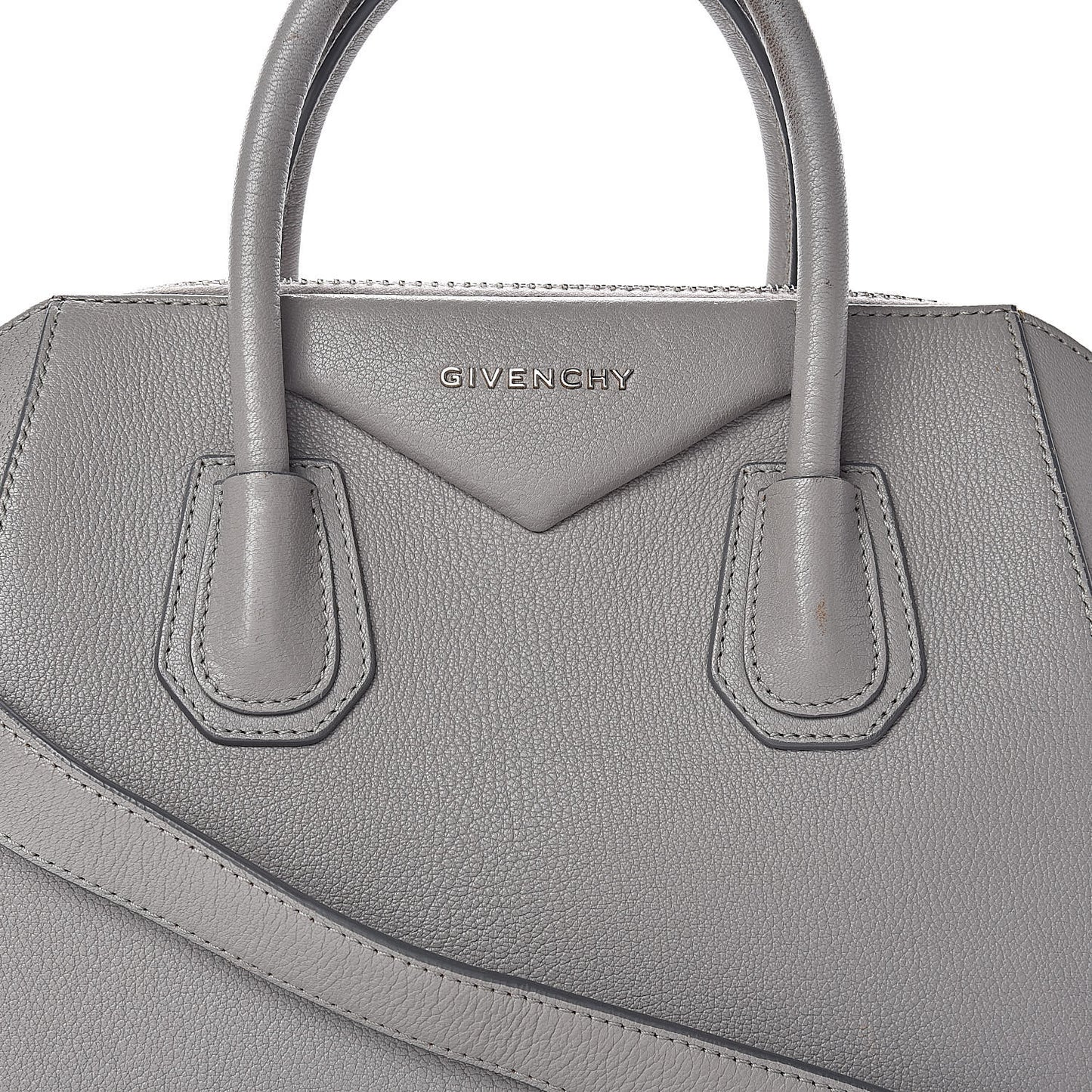 Sugar Goatskin Small Antigona Pearl Grey