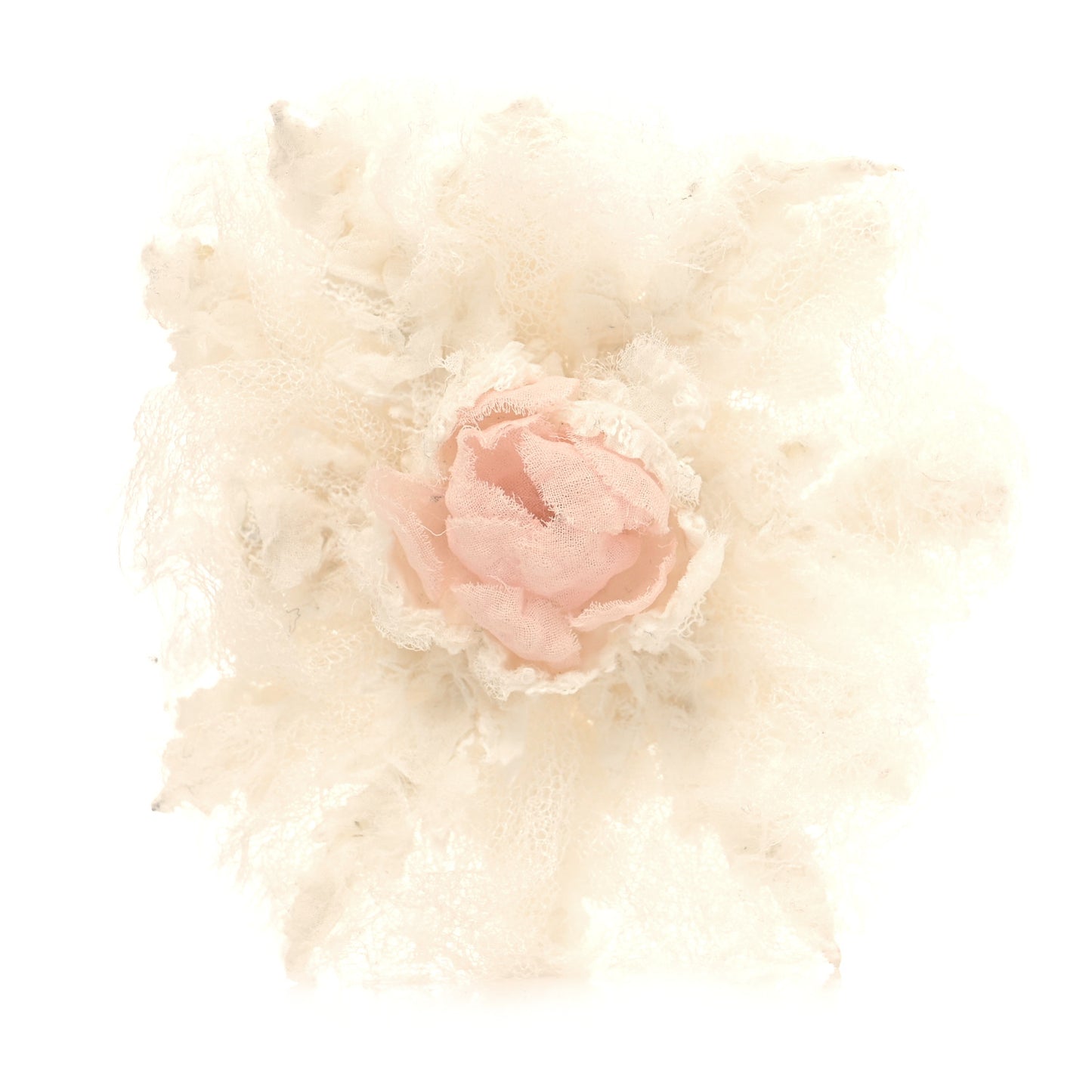 Lace Camellia Brooch White Rose