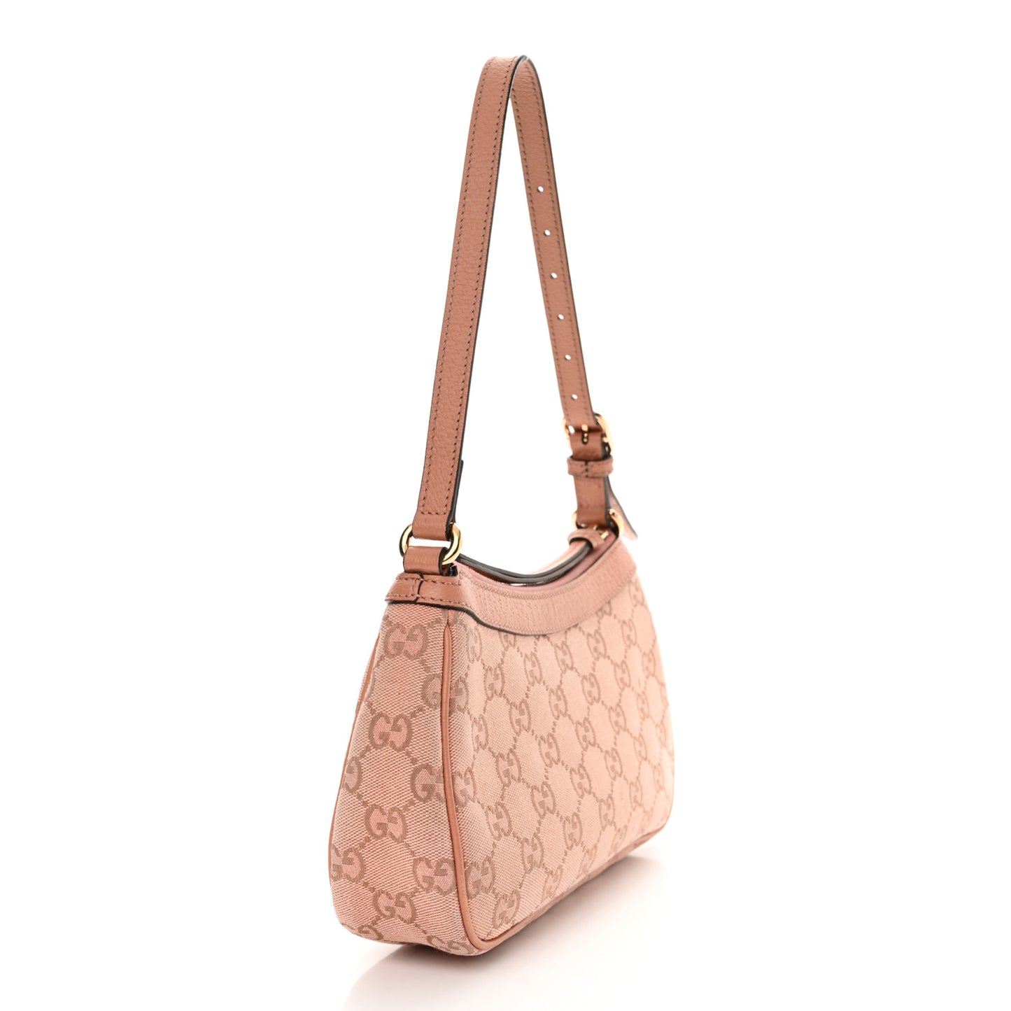 Monogram Textured Dollar Calfskin Small Ophidia Hobo Cloche Rose Pink