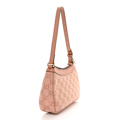 Gucci Monogram Textured Dollar Calfskin Small Ophidia Hobo Cloche Rose Pink 3 of 20