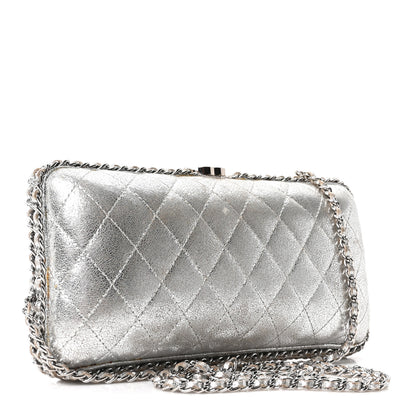 Chanel Metallic Lambskin Small Chain Around Clutch Silver 3 of 10