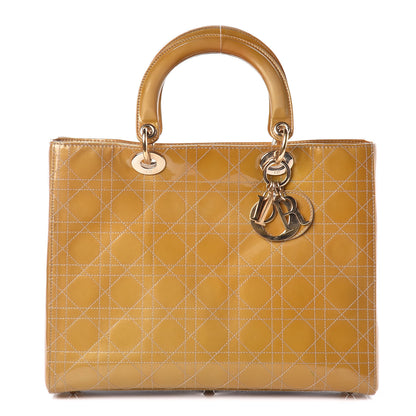 Christian Dior Patent Cannage Large Lady Dior Beige 1 of 22
