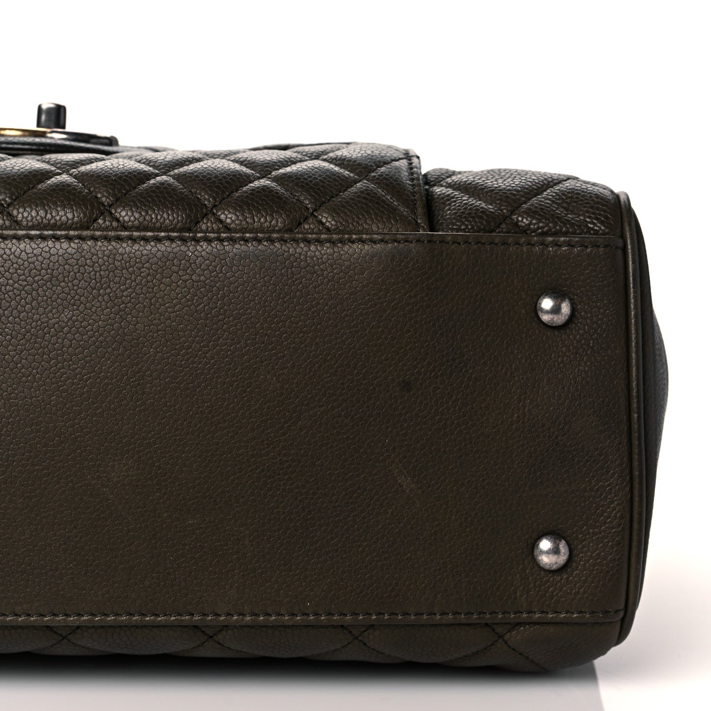 Caviar Quilted Large Casual Pocket Tote Khaki
