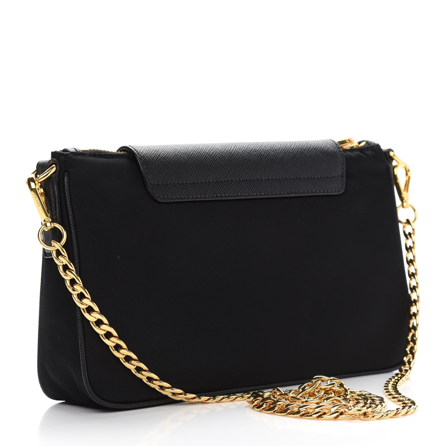 Prada Tessuto Nylon Saffiano Crossbody Bag Black 3 of 8