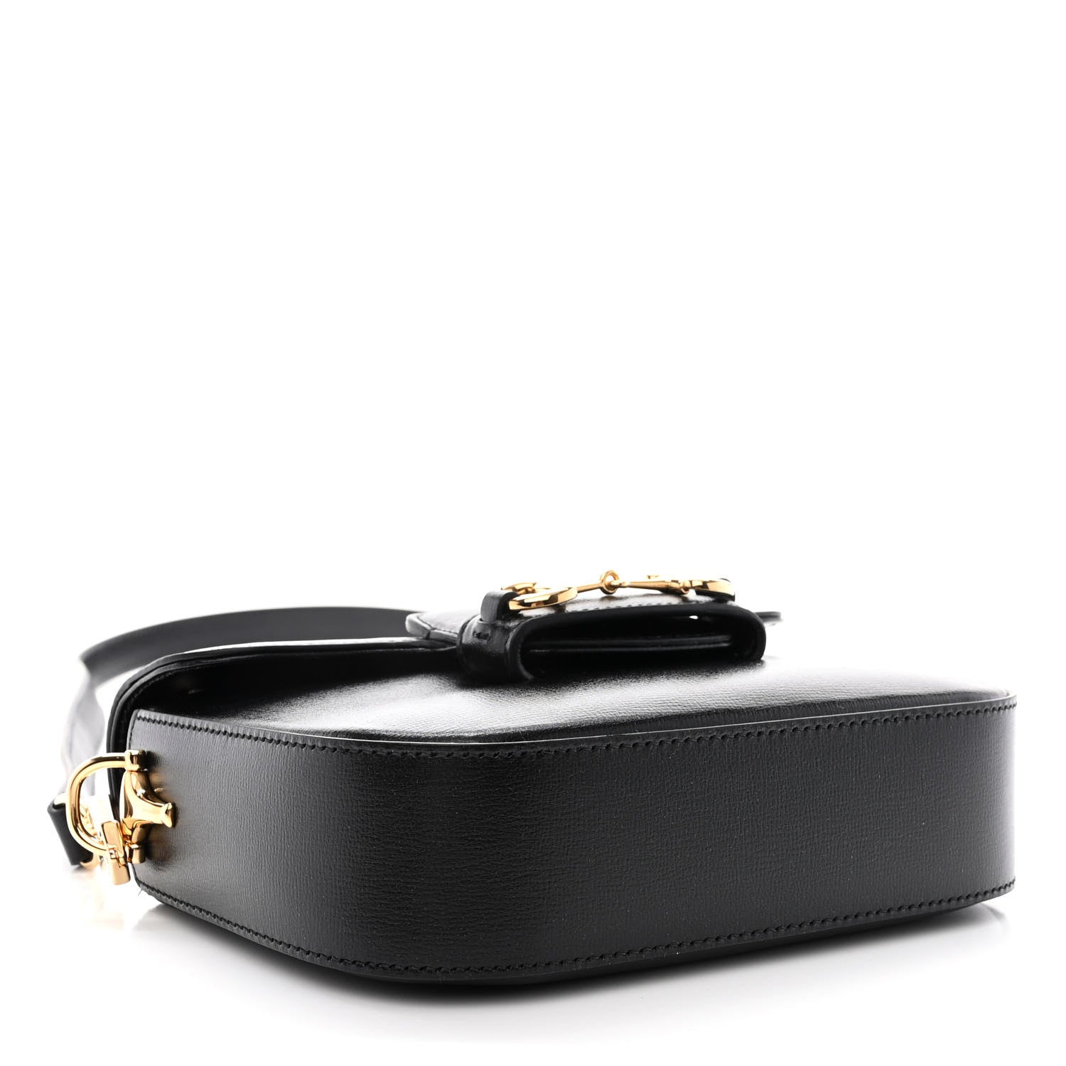 Gucci Azalea Calfskin Web Mini Horsebit 1955 Shoulder Bag Black 4 of 11