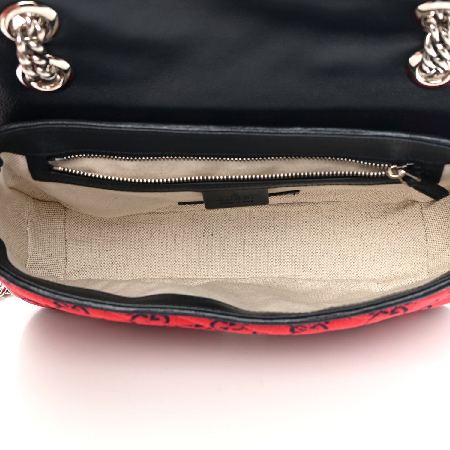 Gucci Monogram Multicolor Matelasse Diagonal Small GG Marmont Shoulder Bag Red Blue 5 of 11
