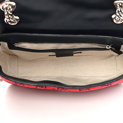 Gucci Monogram Multicolor Matelasse Diagonal Small GG Marmont Shoulder Bag Red Blue 5 of 11
