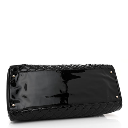Chanel Patent Quilted Maxi Just Mademoiselle Bowling Bag Black 4 of 16