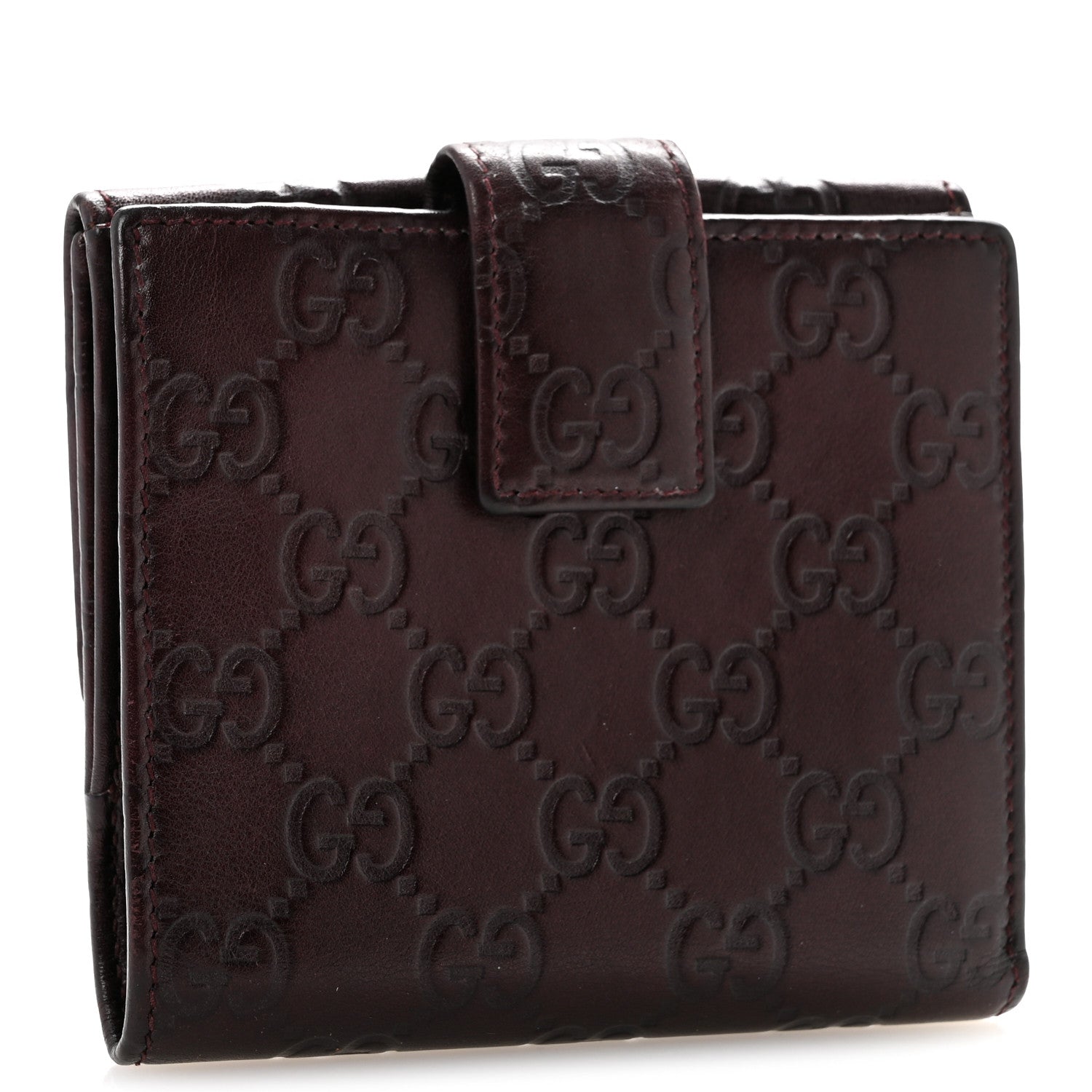 Gucci Guccissima Lovely Heart French Flap Wallet Brown 1902059