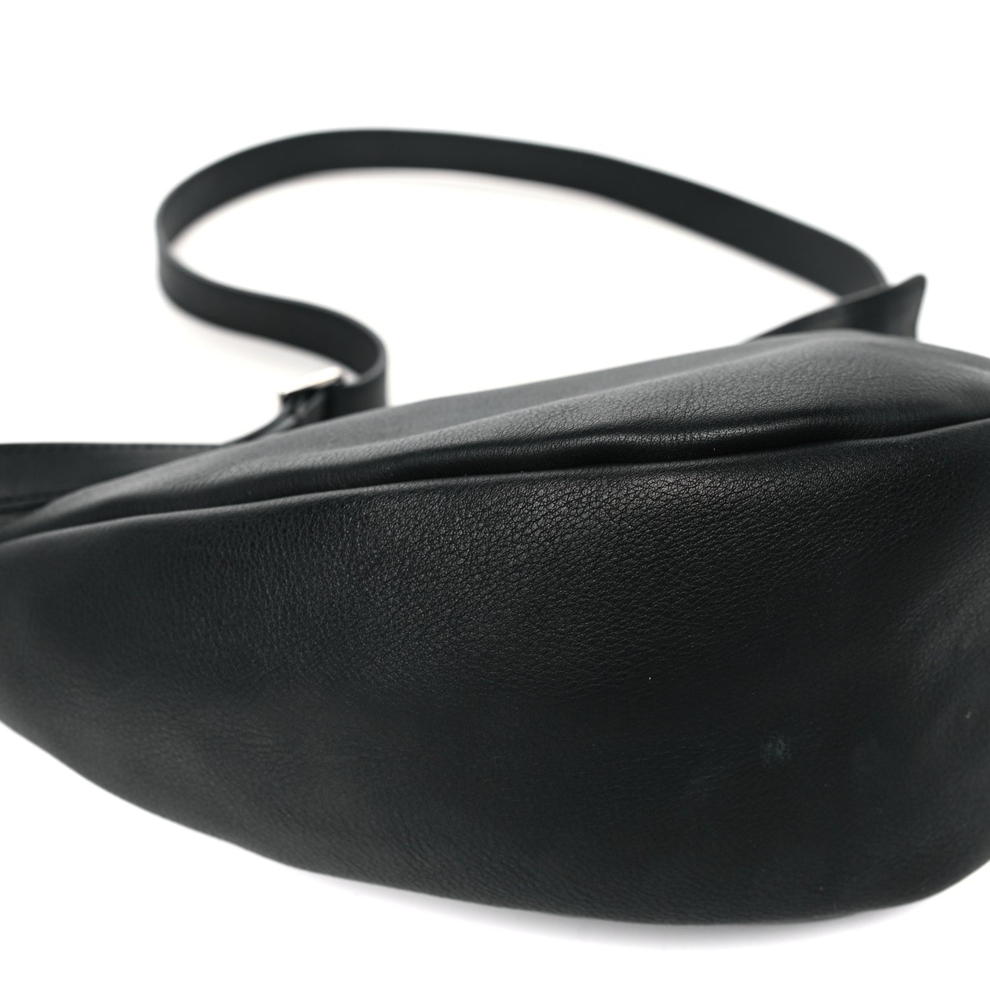 Grained Calfskin Small Slouchy Banana Bag Black
