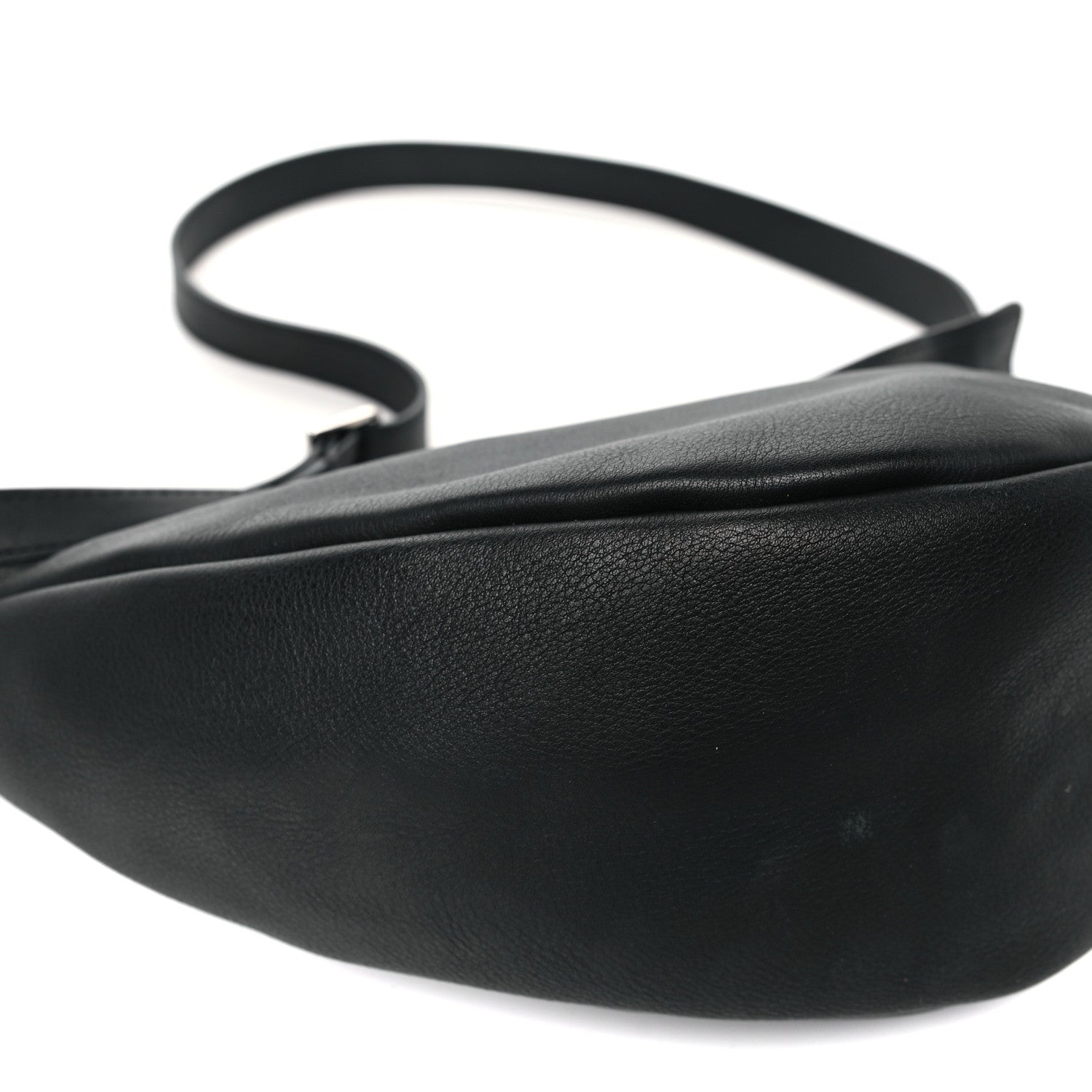The Row Grained Calfskin Small Slouchy Banana Bag Black 9 of 11