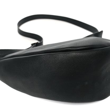 The Row Grained Calfskin Small Slouchy Banana Bag Black 9 of 11