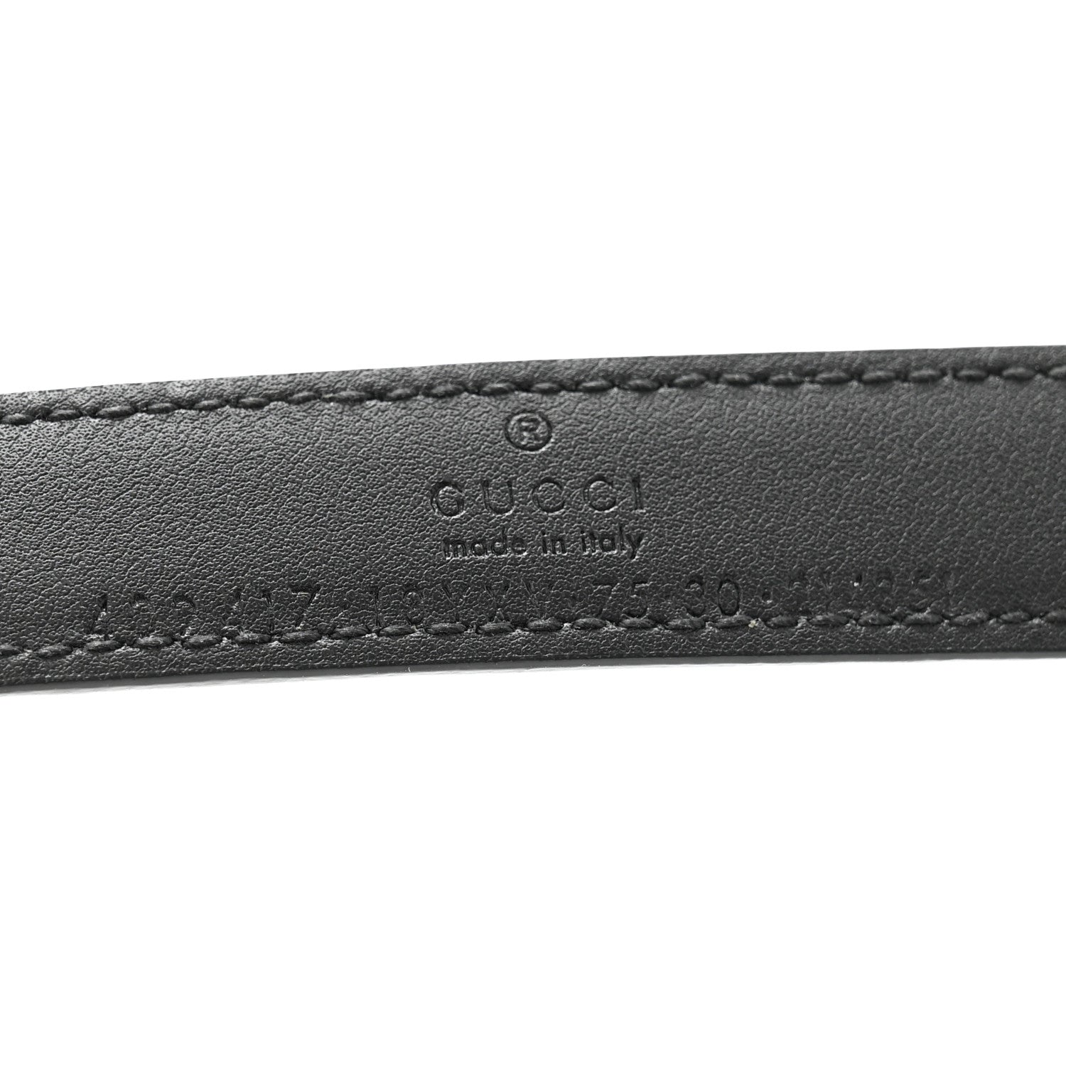 Gucci Azalea Calfskin Enamel Monochrome Double G 20mm Belt 75 30 Black 5 of 5