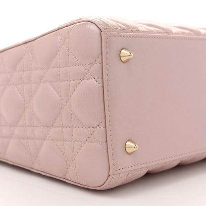 Christian Dior Pearly Lambskin Cannage Medium Lady Dior Lotus 9 of 11